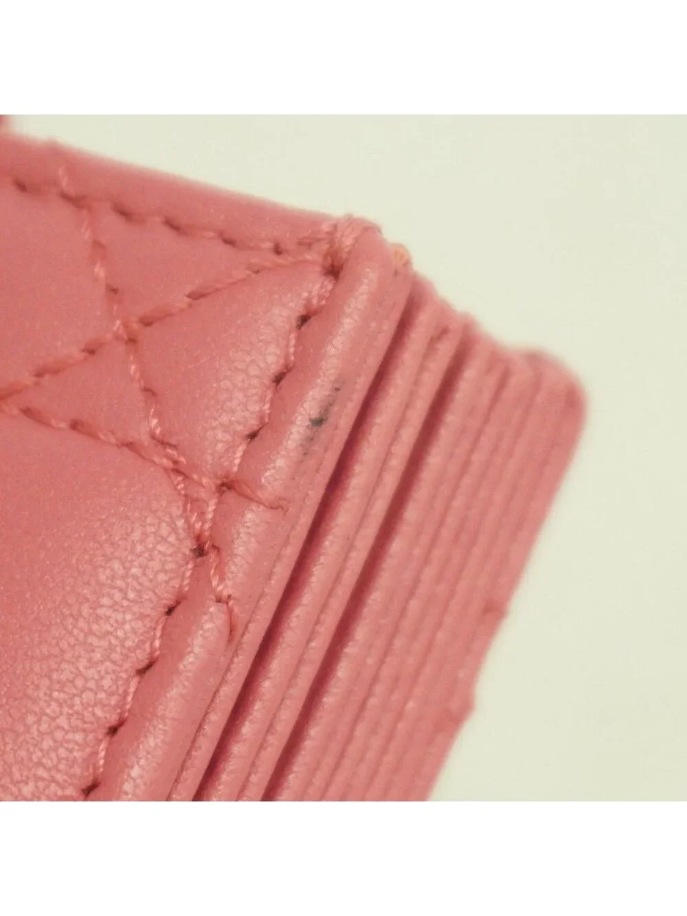 Dior Card Case Cannage Leather Pink Champagne Gold
